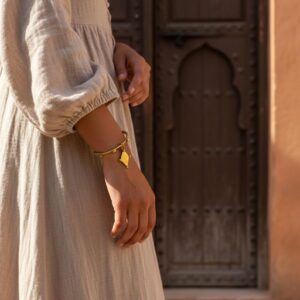 Amazigh Jonc Berbère Laiton Ajustable Losange Traditionnel Bracelet