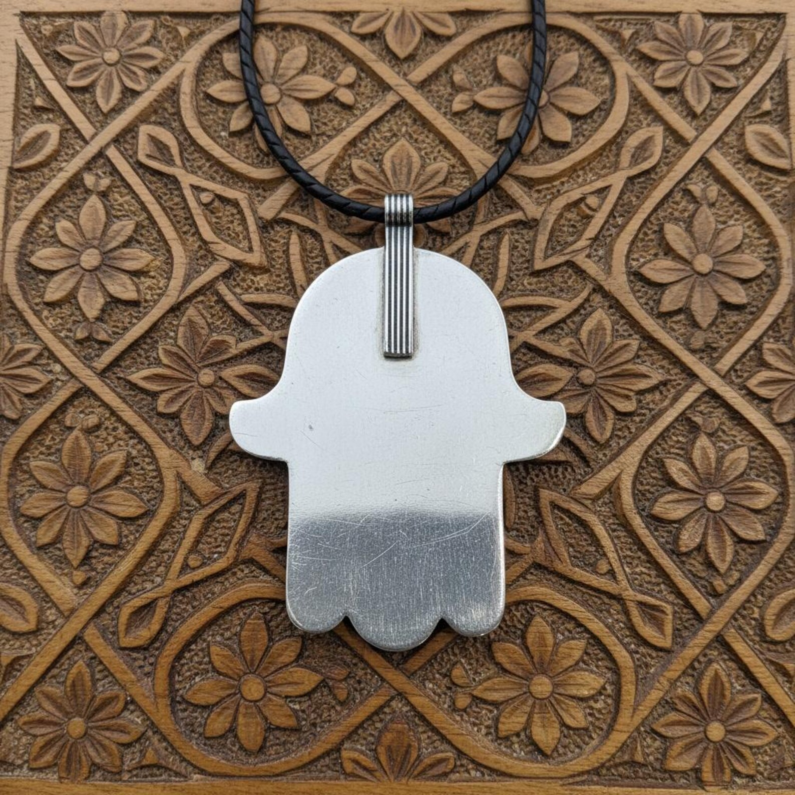 Berber Khamsa Pendant Silver Handmade Hamsa Red Necklace