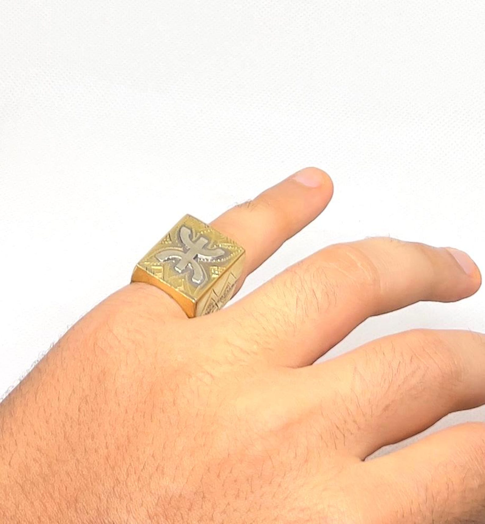 Berber Handmade Brass Copper Yaz Symbol Vintage Ring