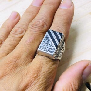 Amazigh Gravure amazighe Ring Silver Tribal Touareg Berbère