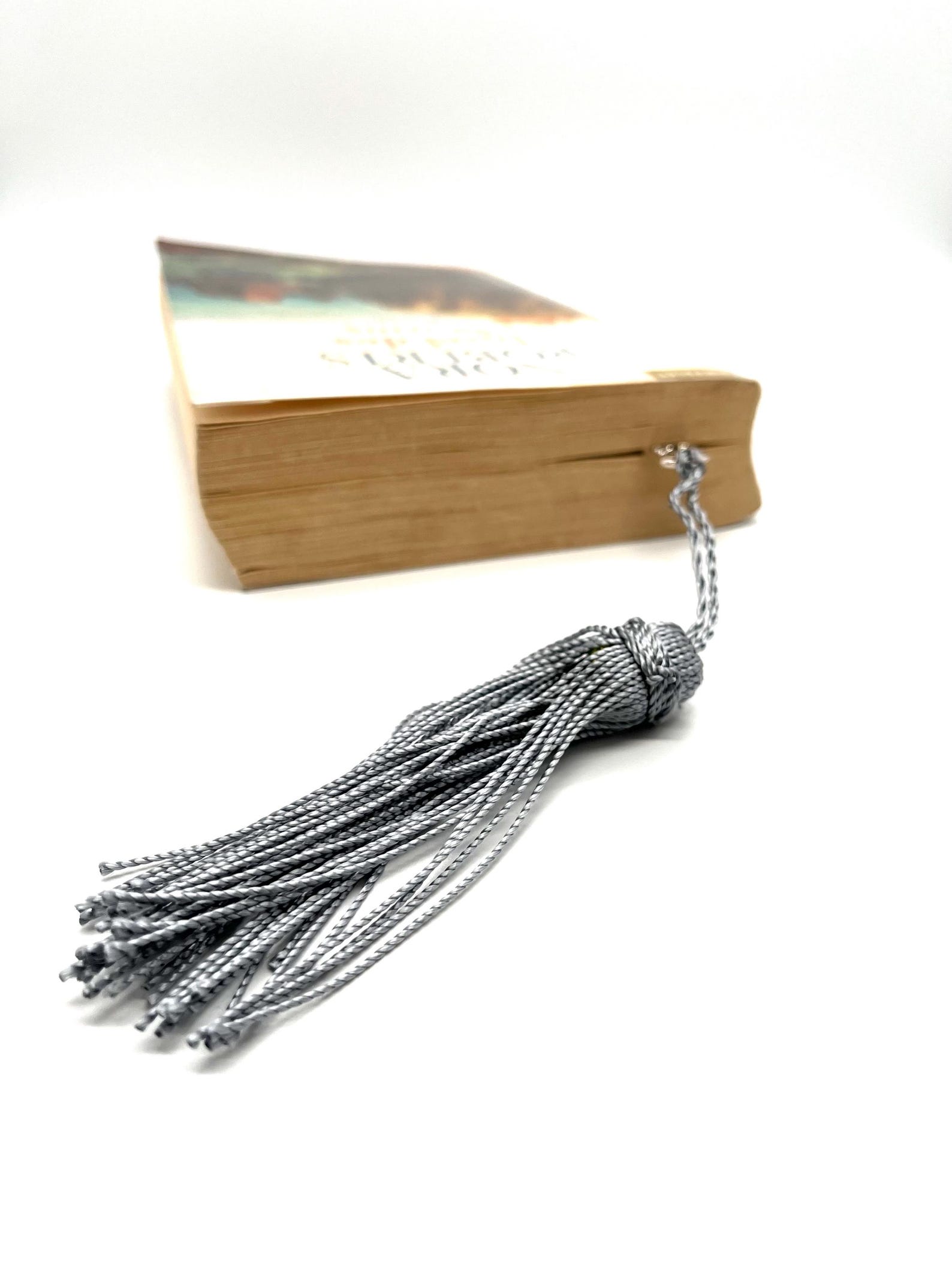 Amazigh Handmade Silver-Tone Hamsa Metal Bookmark with Silk Tassel