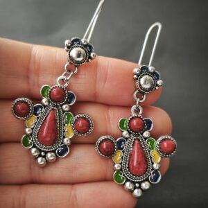Traditional Kabyle Amazigh Berbères Handmade Colorful Dangle Earrings