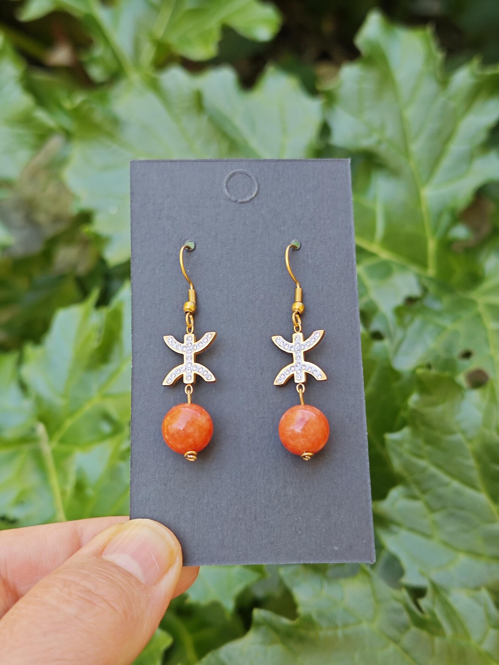 Amazigh Boucles d oreilles YAZ tifinagh acier inoxydable