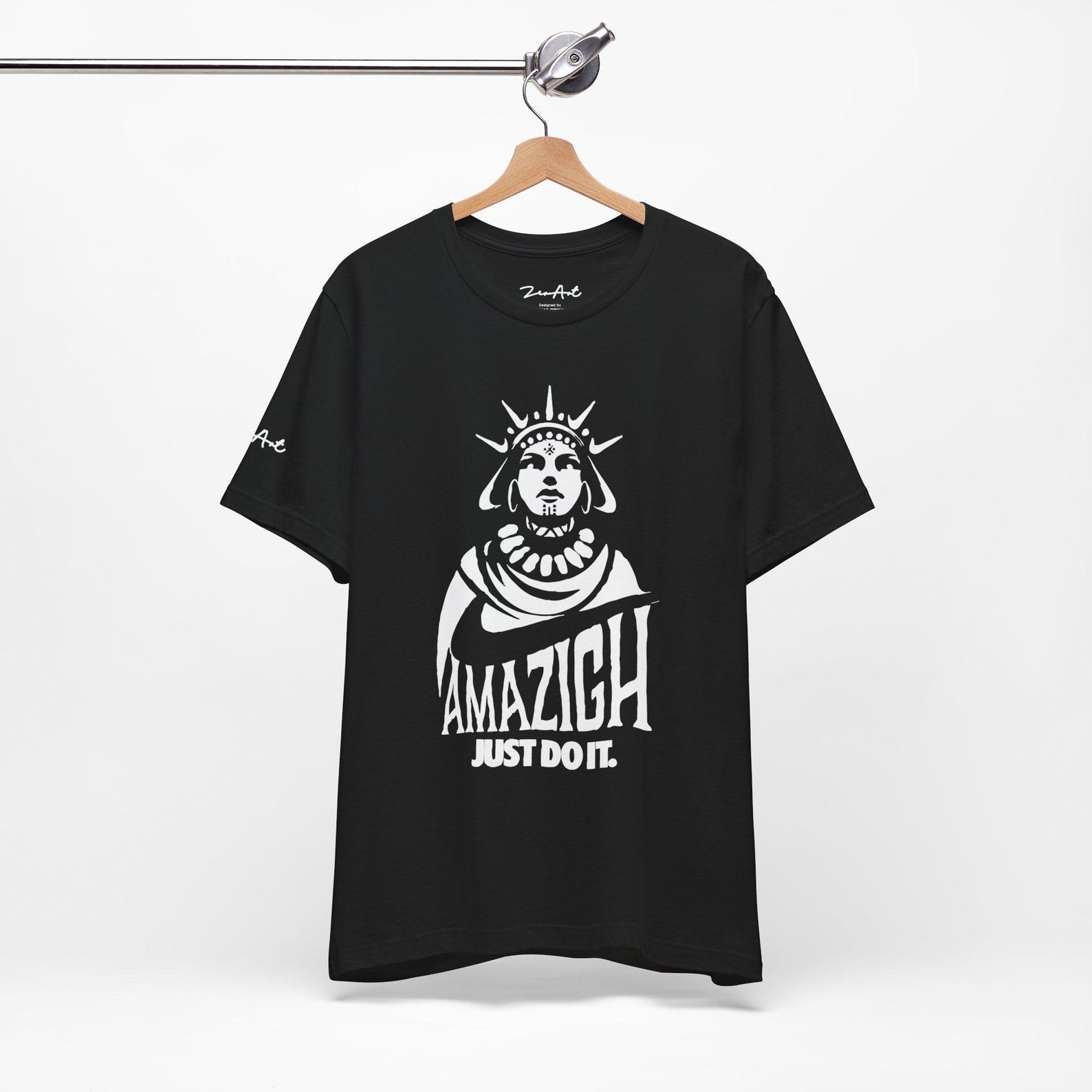 Amazigh Cultural Pride Black Cotton Graphic Streetwear T-Shirt