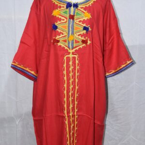 Amazigh Caftan Clothing Cotton White Red Tuareg Kaftan