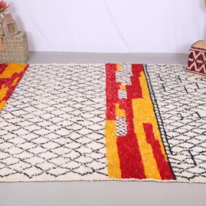 Berber Custom Design Wool Neutral Geometric Living Room Rug
