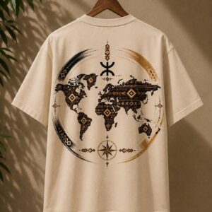 💾 Berber World Map PNG JPG Canvas Geometric Shirt