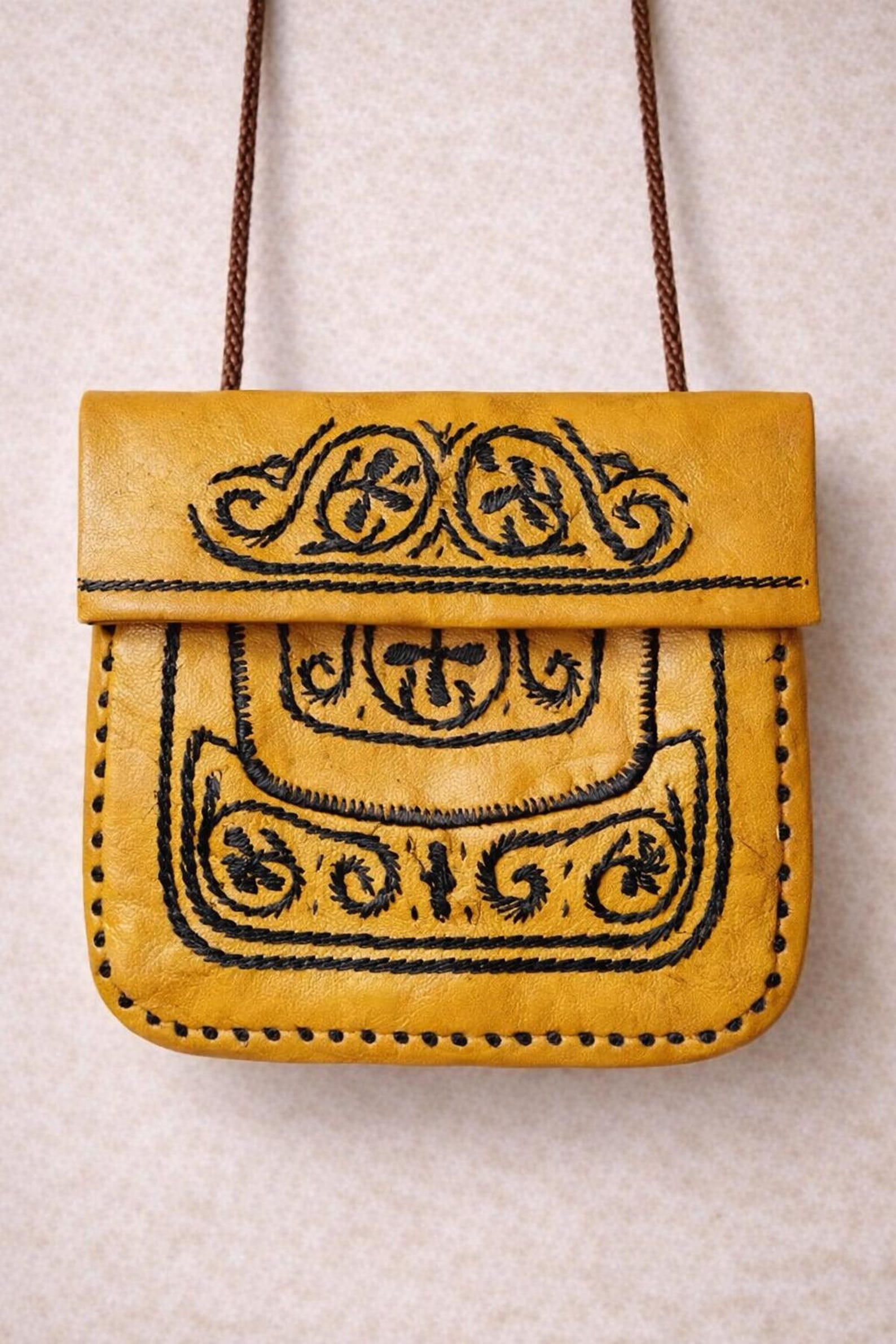 Berber Agrab Leather Handmade Souss Pouch Traditional Bag