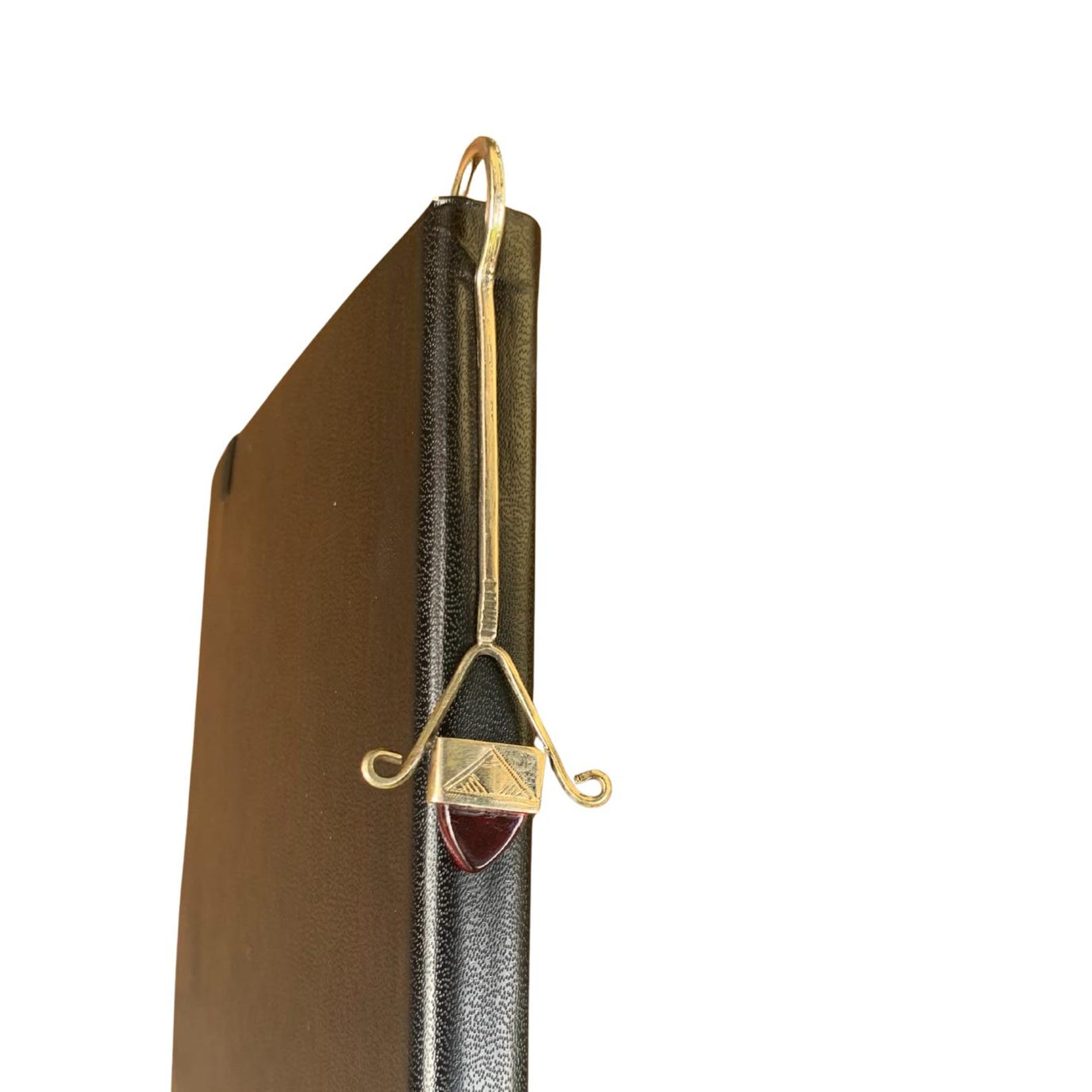 Berber Handmade Tuareg Engraved Metal Red Stone Bookmark