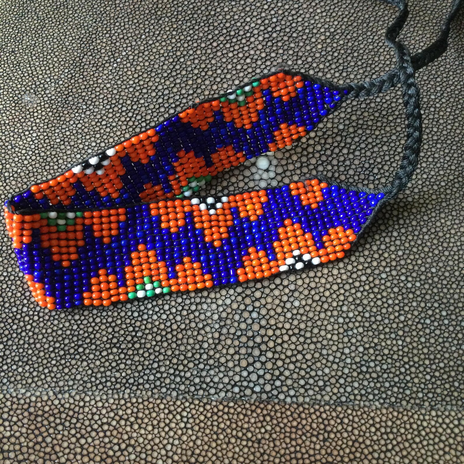 Berber CHOKER beaded ethnic glass beads Black Necklace