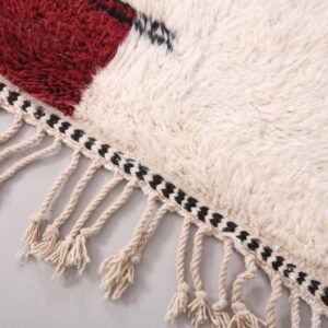 Berber Custom Wool Neutral Geometric Living Room Rug