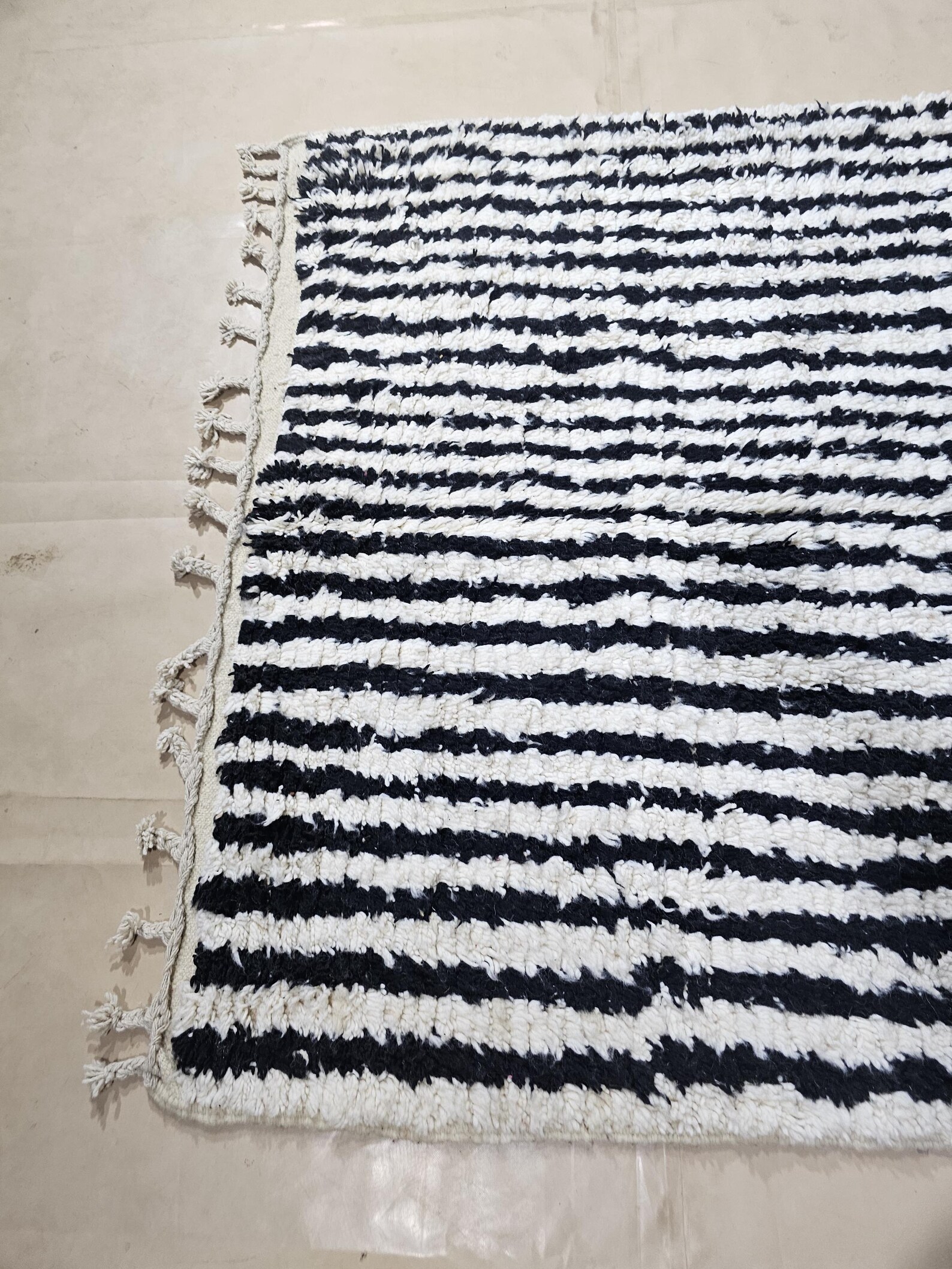 Berber Handwoven Maroccan Authentic Wool Carpet Geometric Rug
