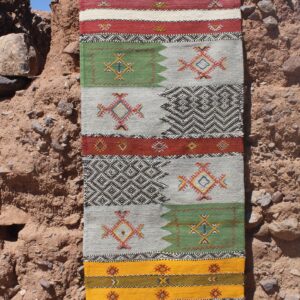 Berber Handmade Wool Runner Rug Authentic Kilim Hallway Carpet