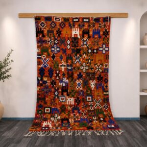 Berber Colorful Authentic Wool Area Taznakhet Boho Rug