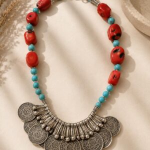 Berber Handmade Tribal Jewelry Ethnic Statement Red Necklace