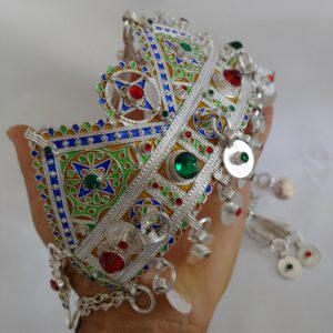 Berber Headdress Silver Enamel Crown Taounza African Headband
