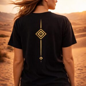 Amazigh Sigil T-Shirt Heritage Gold Graphic Tee Black