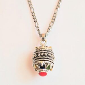 Amazigh Kabyle Berber Silver-Tone Enamel Pendant Stainless Steel Necklace