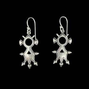 Amazigh Stylized Cross Silver Plated Berbères Earrings Symbol