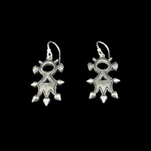 Amazigh Stylized Cross Silver Plated Berbères Earrings Symbol