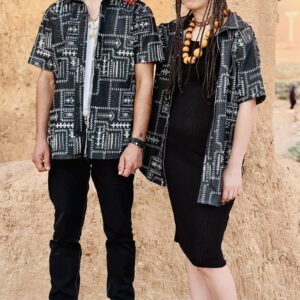 Berber Unisex Handmade Cotton Symbol Print Hand Shirt