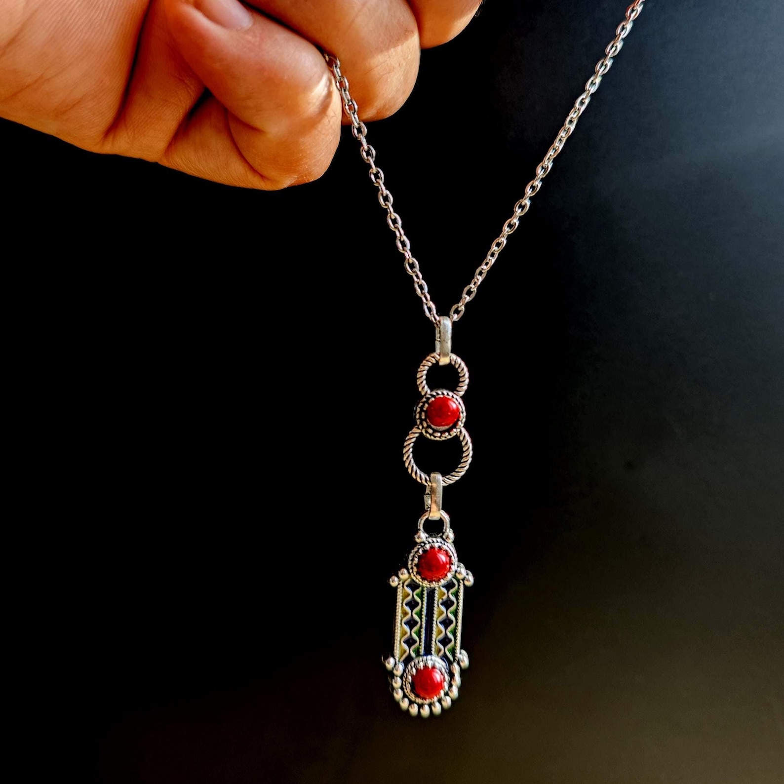 Amazigh Yaz Tifinagh Kabyle Berber Stainless Steel Men's Pendant Necklace