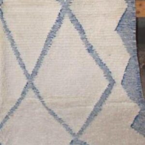 Amazigh AMAN Handwoven White Blue wool 259x152cm Rug