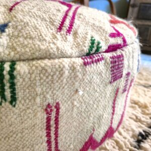 Berber Kilim Handmade Wool Floor Cushion Pouf Ottoman