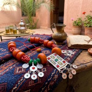 Berber Handmade Amber Coral Style Statement Ethic Necklace