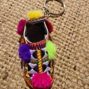 Handmade Amazigh Berber Anti-Atlas Multicolor Miniature Keychain Shoes