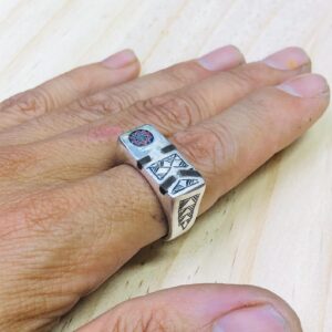 Amazigh Gravure amazighe Ring Silver Tribal Touareg Berbère