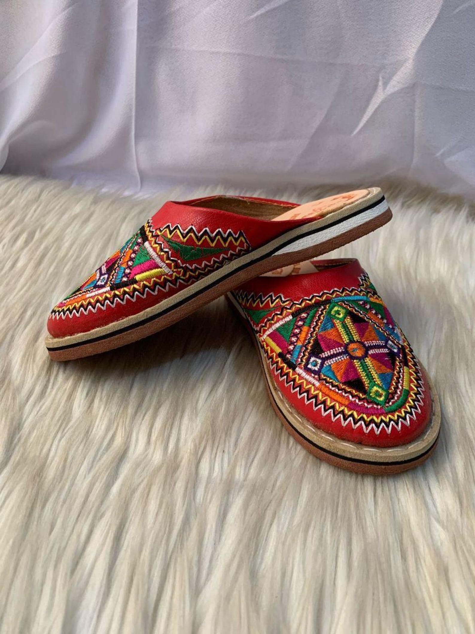 Berber Authentic Adouko Babouche Handmade Leather Babouche Shoes