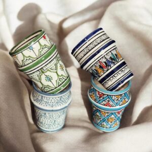Amazigh Set of 8 Authentic Beldi Tea Cups Mug