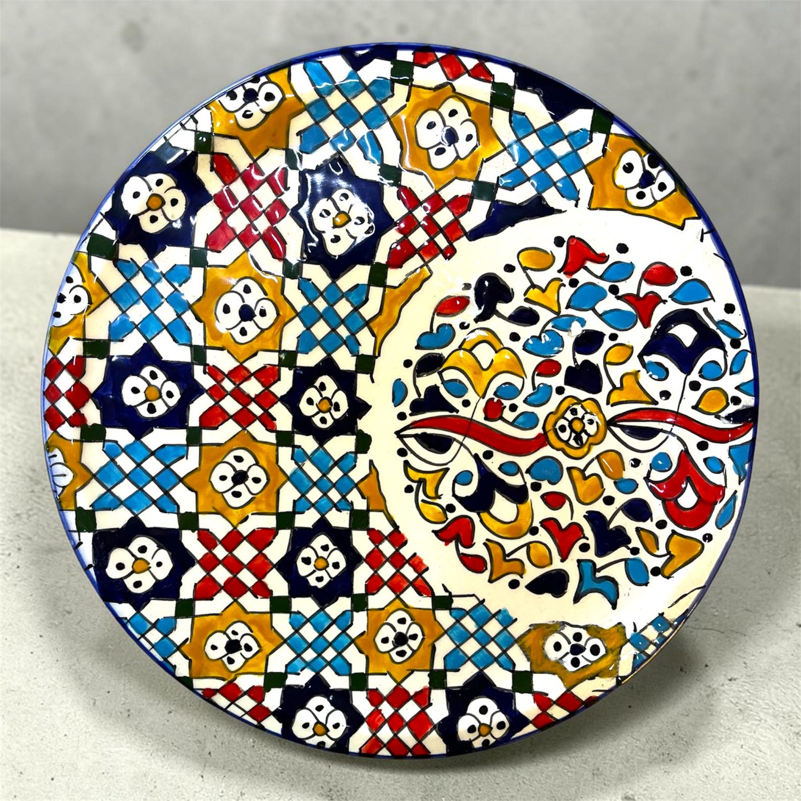 Berber Handmade Ceramic cm Hand Painted Traditional Plate