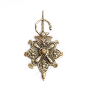 Berber Antique silver coral dress clip Sous fibula