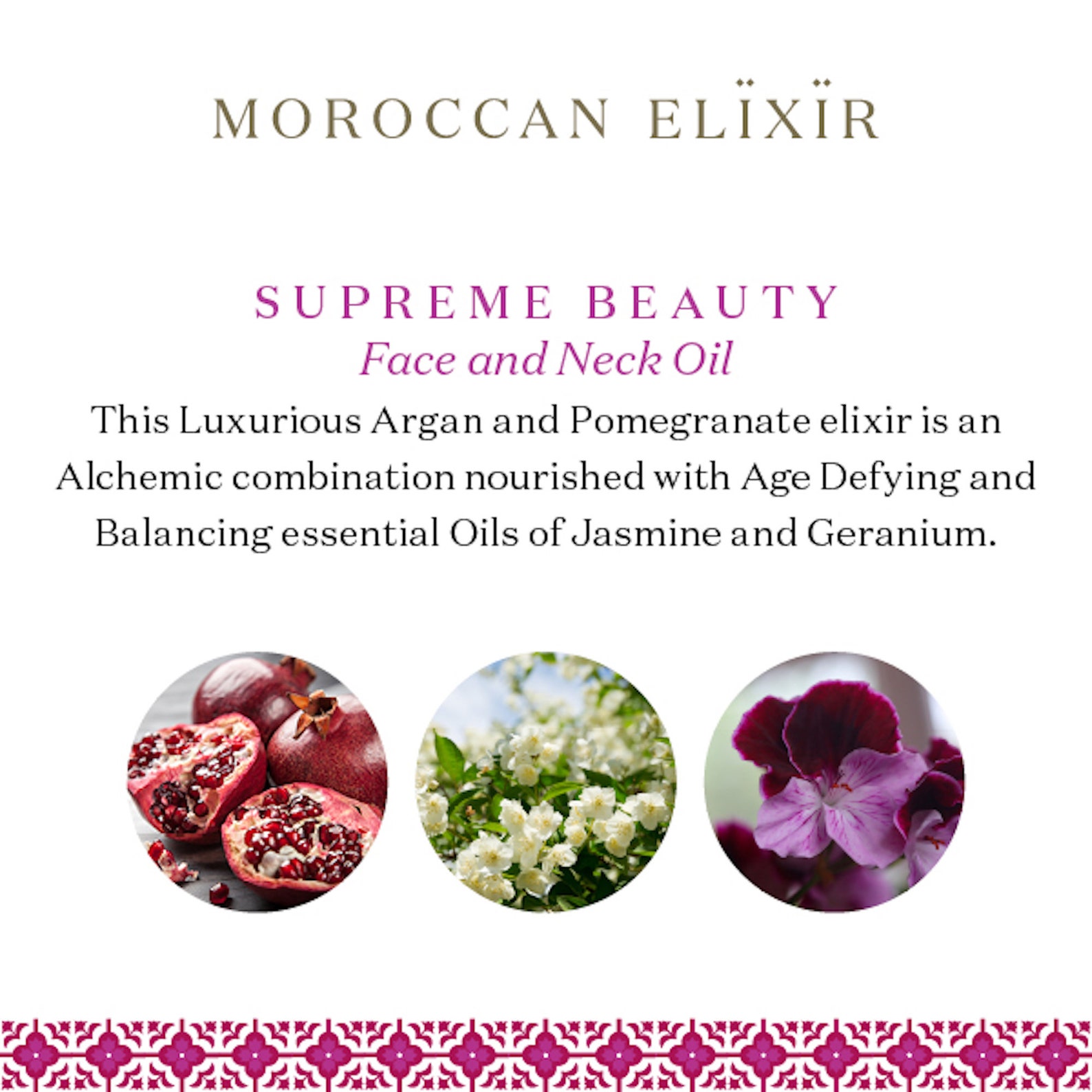 Berber SUPREME BEAUTY Argan Pomegranate Face Neck Oil