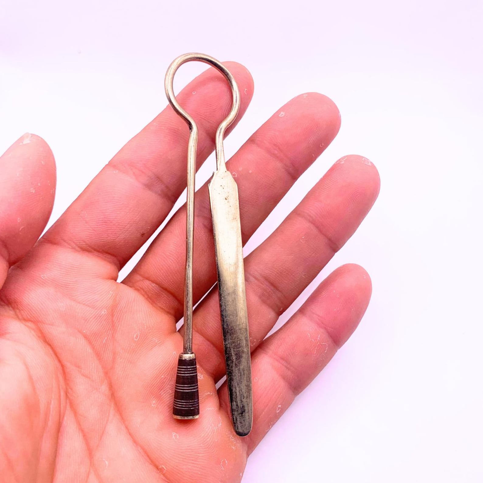 Berber Tuareg Hand-Engraved Ebony and Metal Vintage Bookmark
