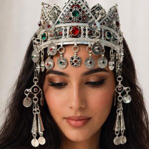 Berber Bridal Crown Wedding Headpiece Silver Tribal Headband