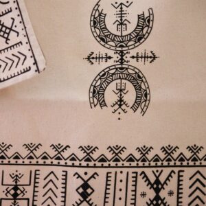 Amazigh AfusArt Cotton Canvas Bag with Symbolic Screen Print
