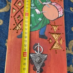 Berber Hand-Painted Wooden Musician Drum Wall Art Decor