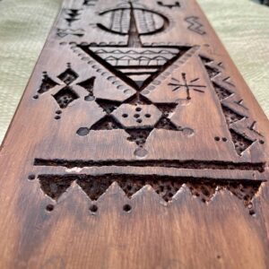 Berber Hand dark Carved Wooden Symbol Wall Art