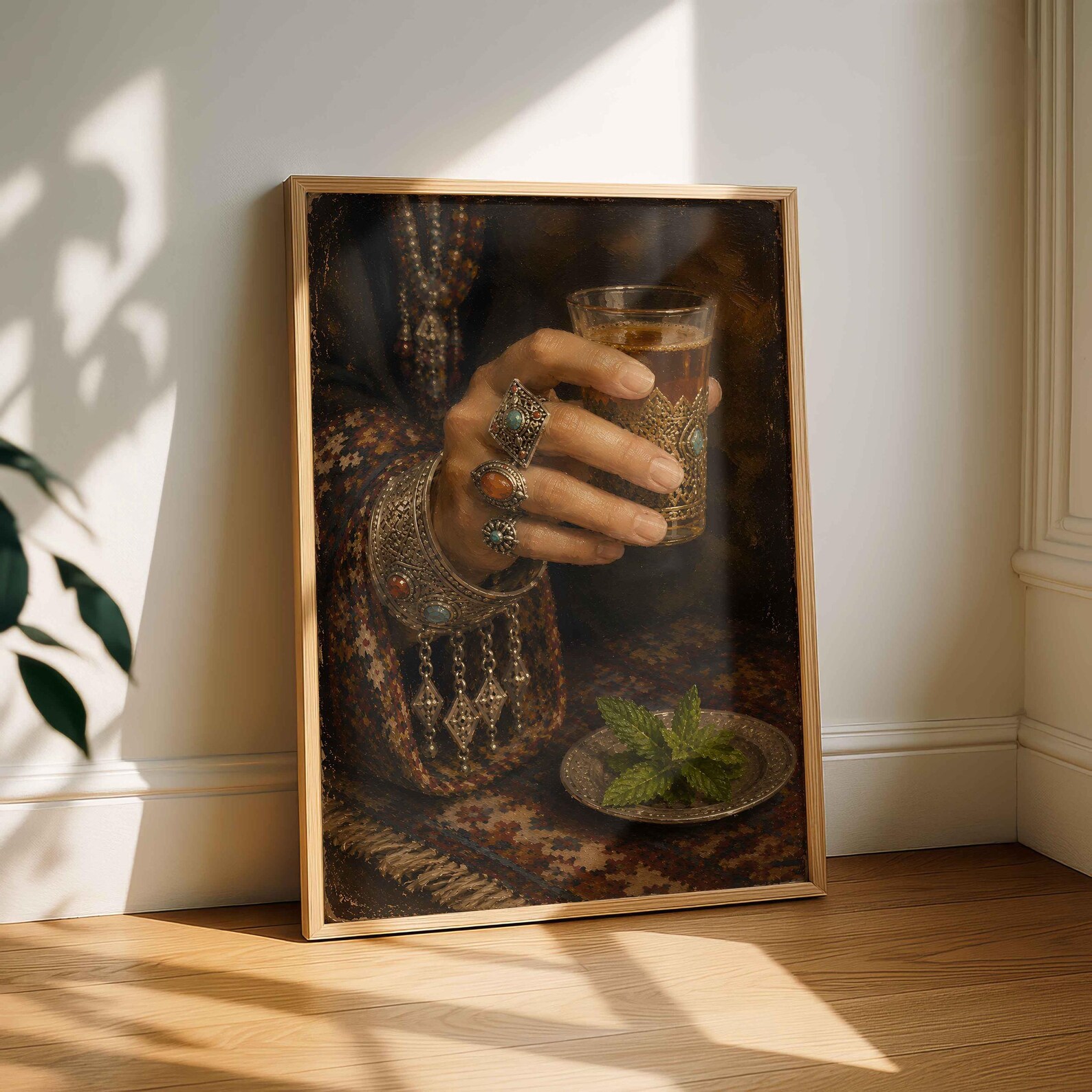 Amazigh Woman Mint Tea Berber Jewelry Digital Wall Art