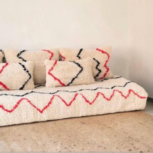 Pouf with Amazigh Wool Majlis Floor Sofa Covers and Pillowcases