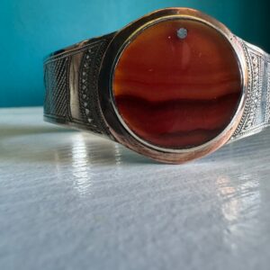African Amazigh Tuareg Carnelian Silver Cuff Fair Trade Bracelet