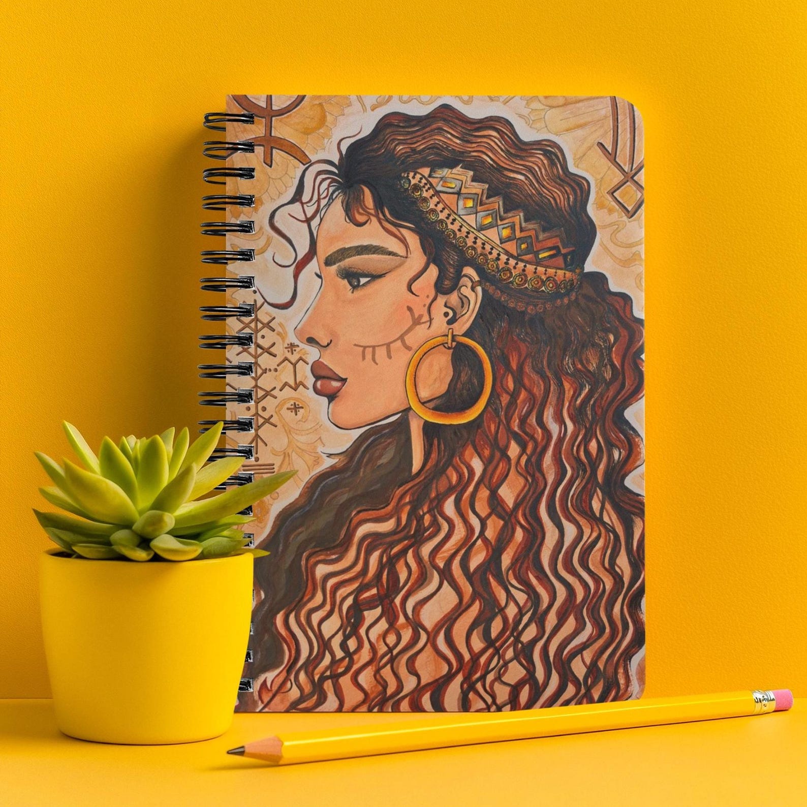 Amazigh La Gazelle Modern Watercolor Portrait Digital Wall Art