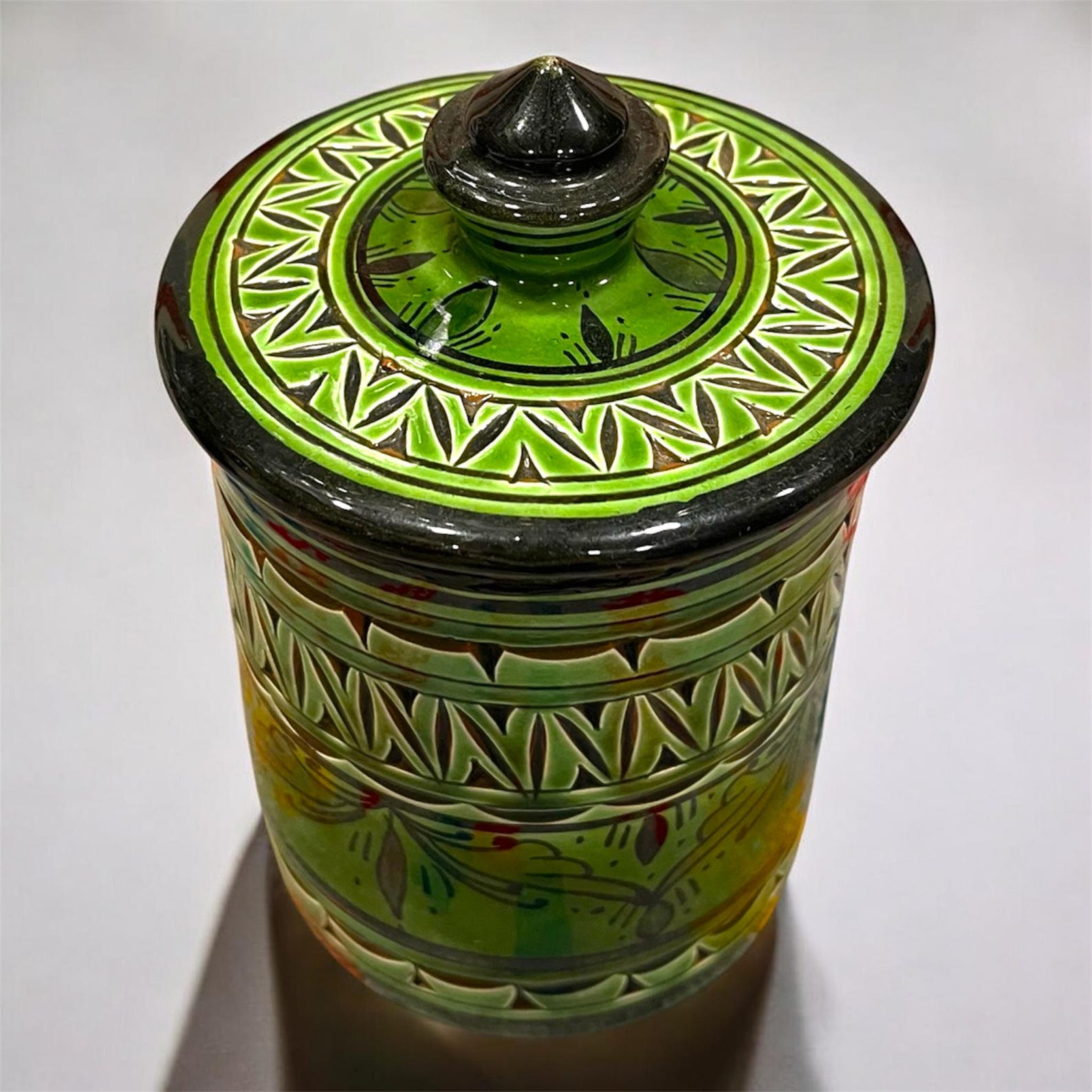 Berber Handmade Storage Jar Lid Hand Ceramic Piece