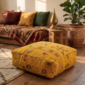 Berber Sabra Marocain Fait Main Berbère en Pouf