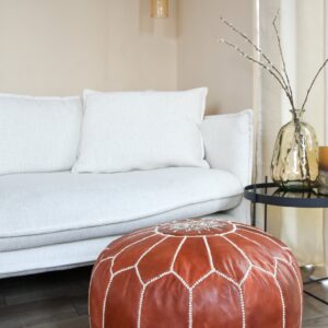 Berber Vegetal Soft Leather Handmade Delivered stuffed Pouf