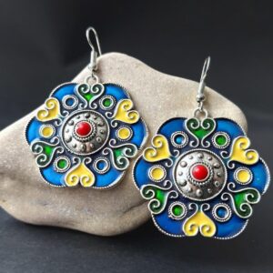 Amazigh Earrings couleurs traditionnelles kabyles berbère in acier inoxydables