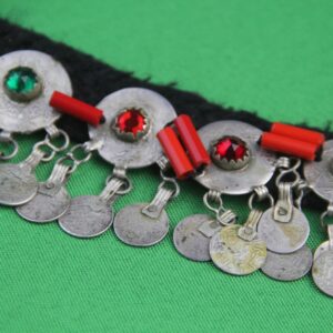 Berber Authentic ANTIQUE Silver Genuine Coral Coins Necklace